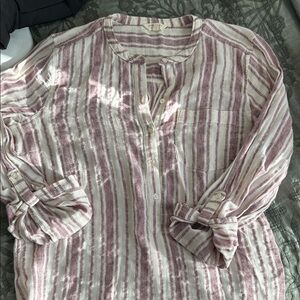 Lucky Brand Striped Button-Up Blouse